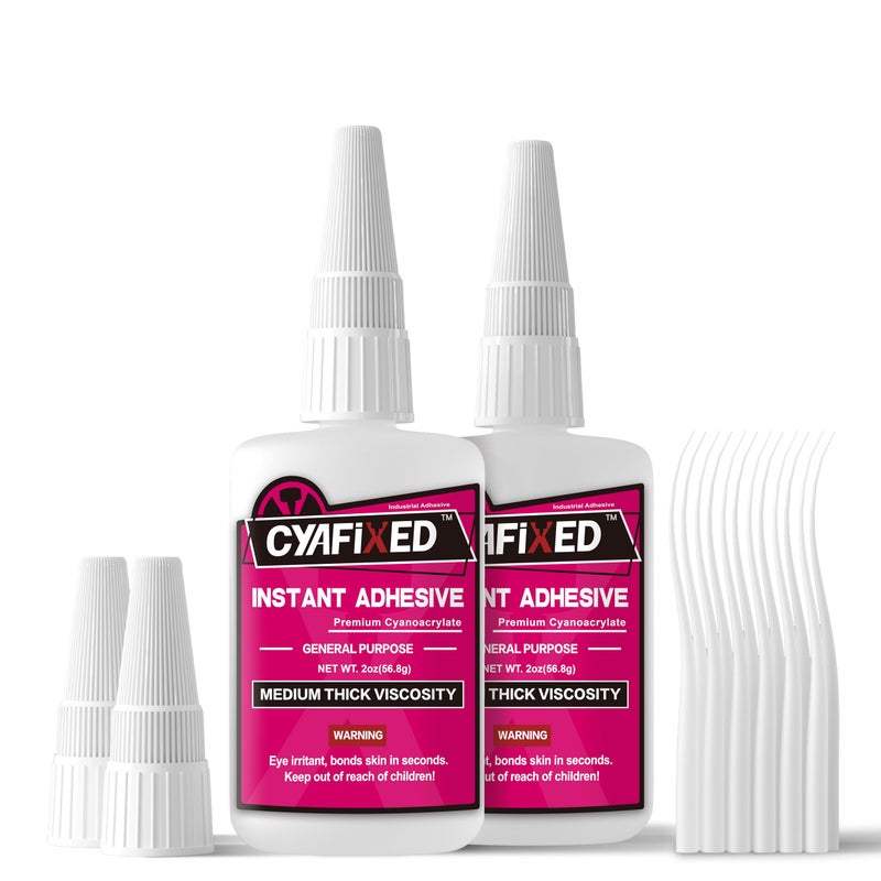 CYAFIXED غراء سوبر سائل، سيانوأكريلات شفاف فوري لزج متوسط الكثافة، غراء آمن للطعام لإصلاح الأحذية، الجلد، السيراميك، البلاستيك، الزجاج، المعدن، الخشب، الأكواريوم، البورسلين، المطاط، الفخار، والحرف النموذجية - Image 1