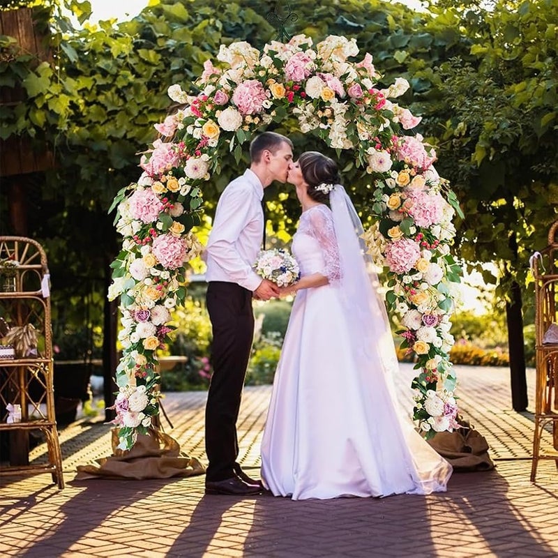 HASTHIP® Metal Wedding Arch Trellis, Sturdy Garden Arbor Pergola Backdrop Archway for Climbing Plants Flowers, Durable Iron Frame Outdoor/Indoor Ceremony Party Decoration, Easy Assembly - Image 4