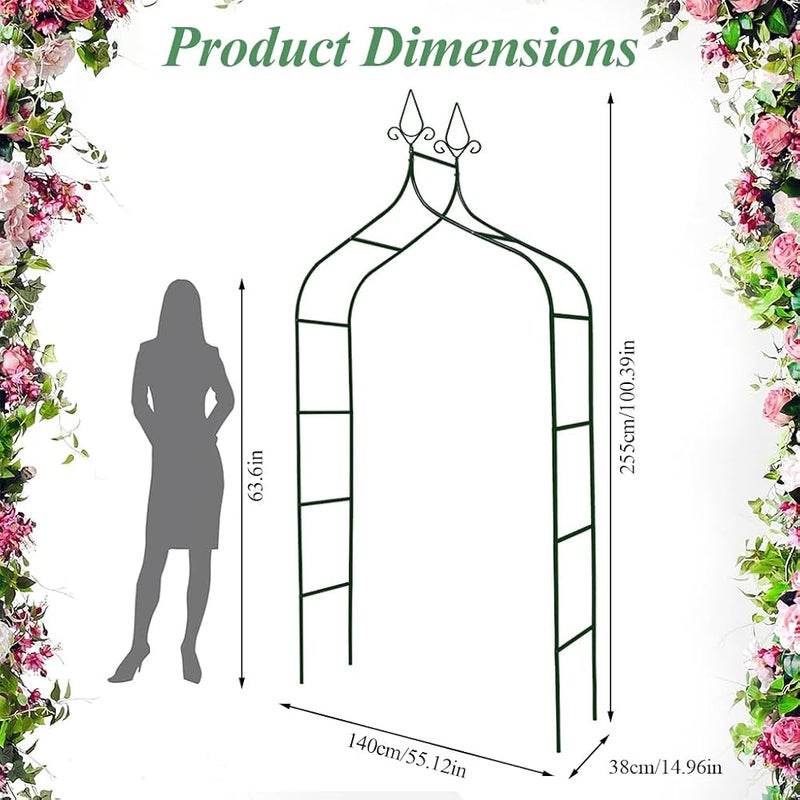 HASTHIP® Metal Wedding Arch Trellis, Sturdy Garden Arbor Pergola Backdrop Archway for Climbing Plants Flowers, Durable Iron Frame Outdoor/Indoor Ceremony Party Decoration, Easy Assembly - Image 3