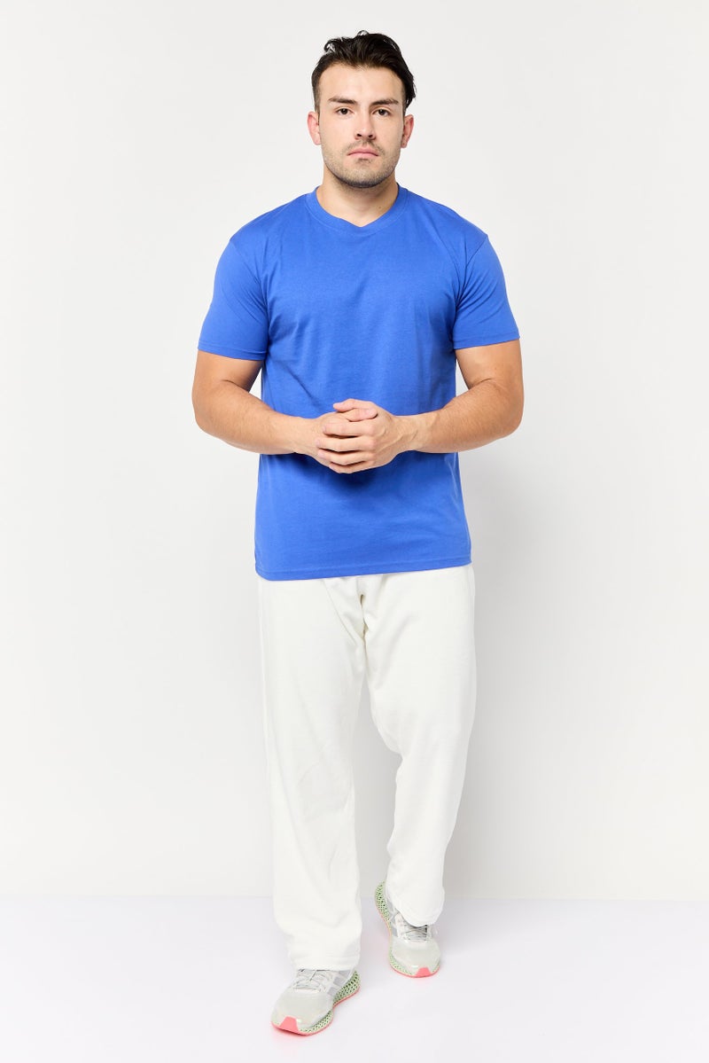 Maserati تي شيرت رجالي بأكمام قصيرة وياقة دائرية بشعار العلامة التجارية، أزرق - Image 2