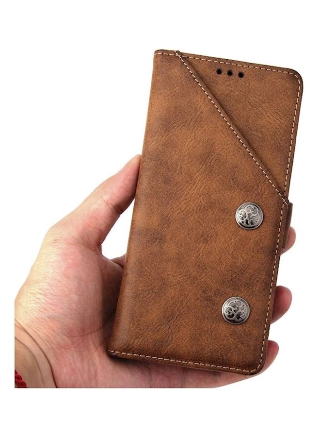 Loquat Protective Wallet Card Case Cover For Samsung Galaxy Note 8 Brown - Image 2