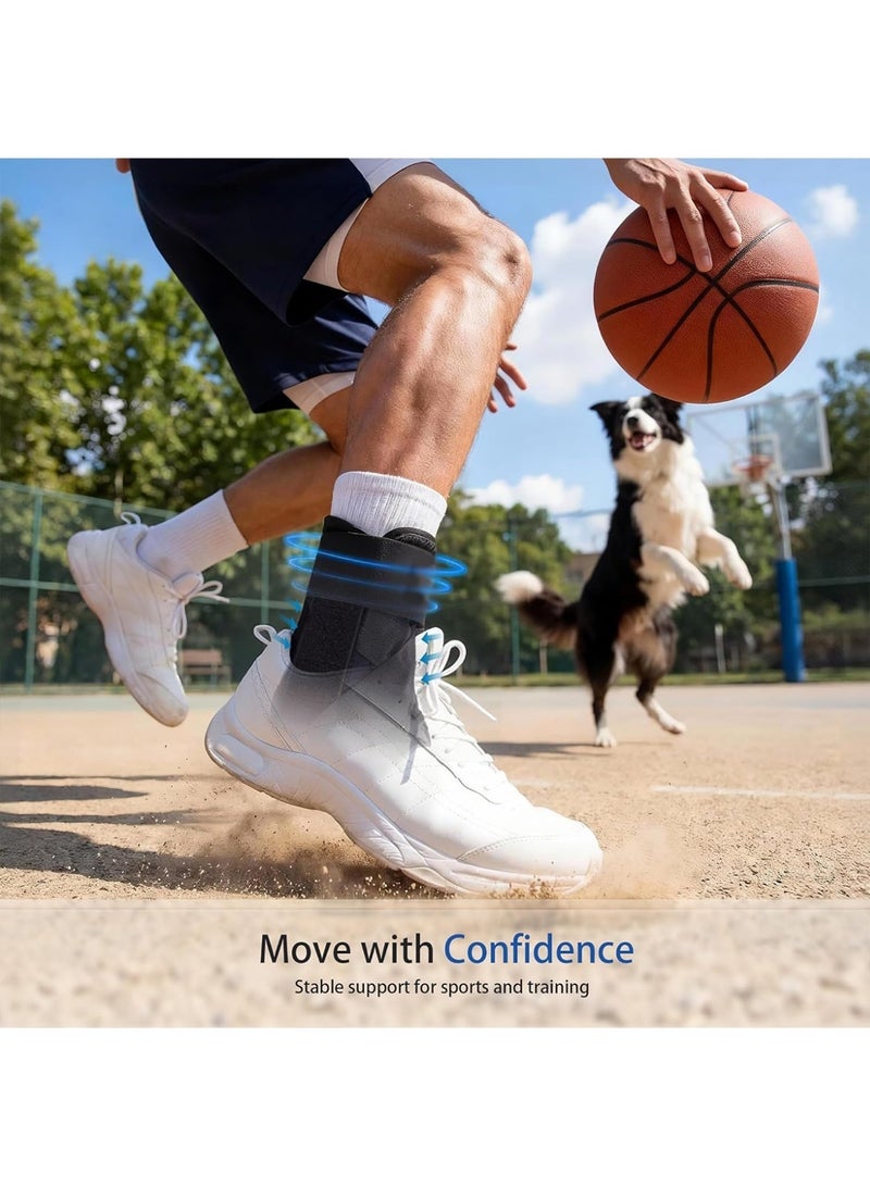 YALONG Ankle Protector Adjustable Compression Ankle Support Brace Relief for Achilles, Tendon, Sprain, Injury Recovery, Lace up Ankle wrap, For Running Sports Football and Basketball L(Ankle Brace, Medium) - Image 2
