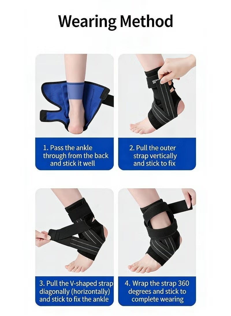YALONG Ankle Protector Adjustable Compression Ankle Support Brace Relief for Achilles, Tendon, Sprain, Injury Recovery, Lace up Ankle wrap, For Running Sports Football and Basketball L(Ankle Brace, Medium) - Image 5