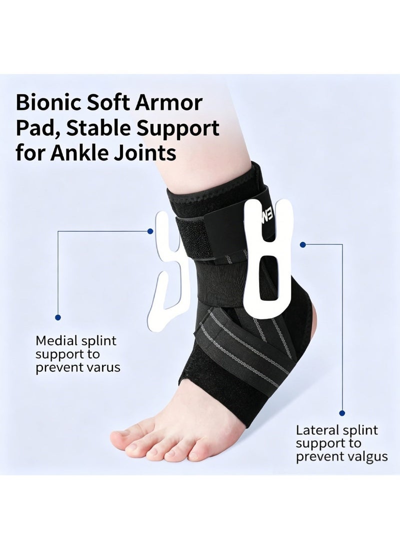 YALONG Ankle Protector Adjustable Compression Ankle Support Brace Relief for Achilles, Tendon, Sprain, Injury Recovery, Lace up Ankle wrap, For Running Sports Football and Basketball L(Ankle Brace, Medium) - Image 4