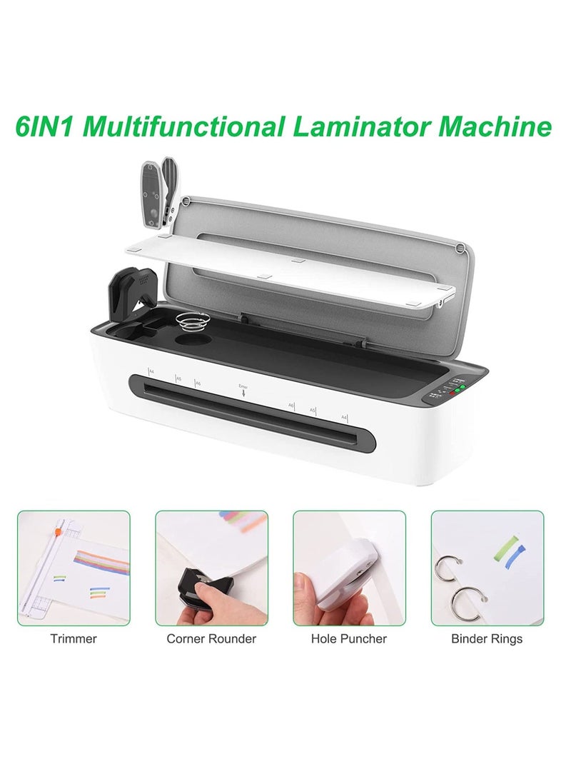Laminator Machine Set, Laminating for A4/A5/A6, 9 Inches Max Width Thermal Laminator, Quick Warm-Up, Cold and Hot Laminating, with Paper Trimmer Corner Rounder 12 Pouches - Image 3