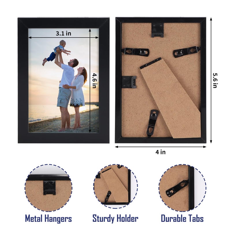 Hoikwo Hoikwo 18 Packs 3.5x5 Small Black Multi Picture Frames Set for Family Photos  Artwork  Light Weight Bulk 3.5 by 5 Frames Pack for Wall Hanging and Table  Stylish Picture Frames  - Image 2