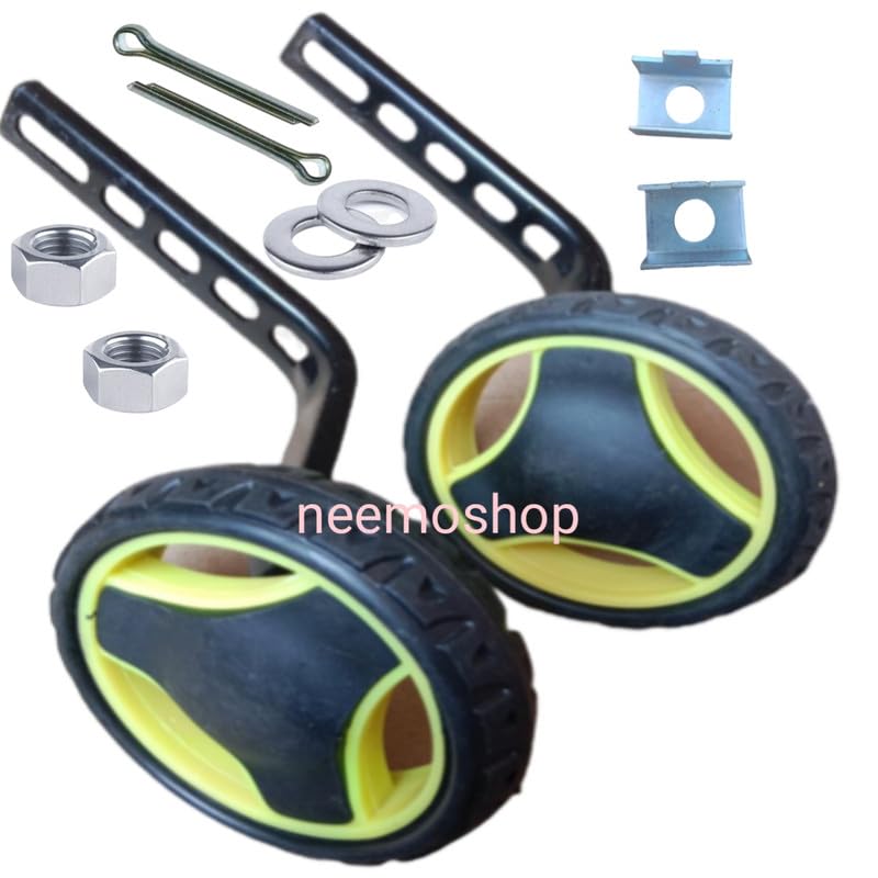 Training Wheels Adjustable Tttype Side Support Wheel Set for 14 to 20 inccch Bicycle (Multicolour)