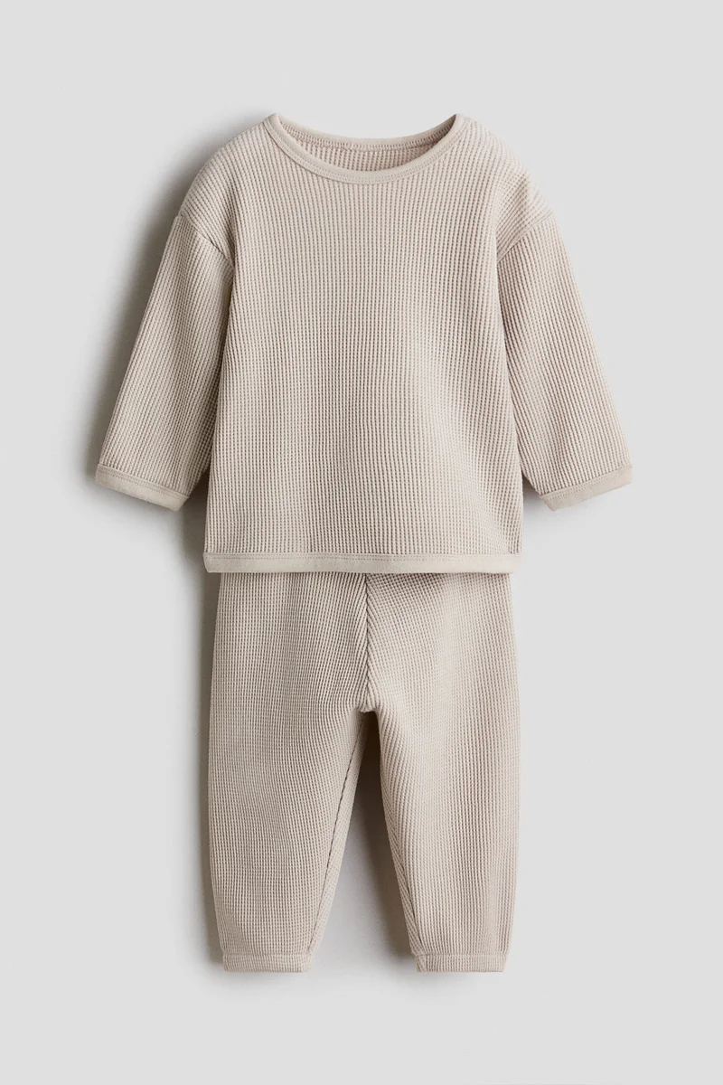 H&M 2-piece waffled cotton set