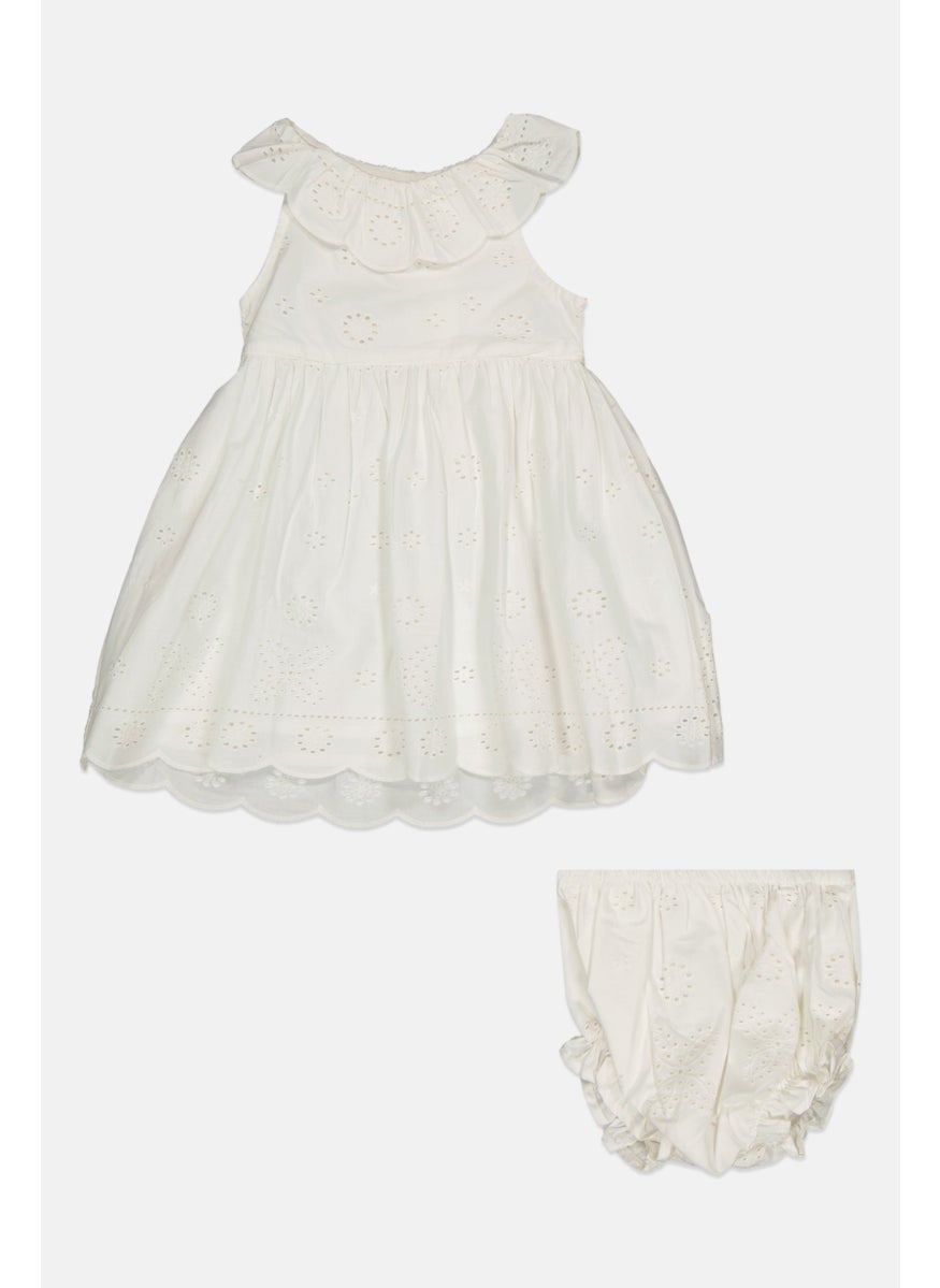 Rock-A-Bye Baby Boutique Toddlers Girl 2 Pieces Embroidered Dress And Panty Set, White  - Image 1