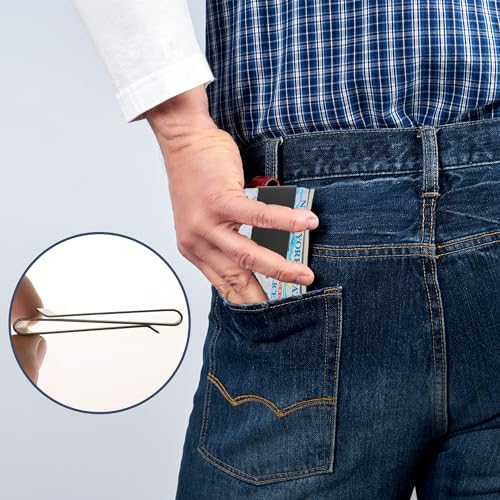 CKLT Money Clip, Cash Clip, Minimalist Wallet Slim Wallet Credit Business Card Holder, Stainless Steel, Sleek & Secure Credit Card Holder for School, Work and Daily Life Use, Ideal Men's Boy's Gift - Image 5