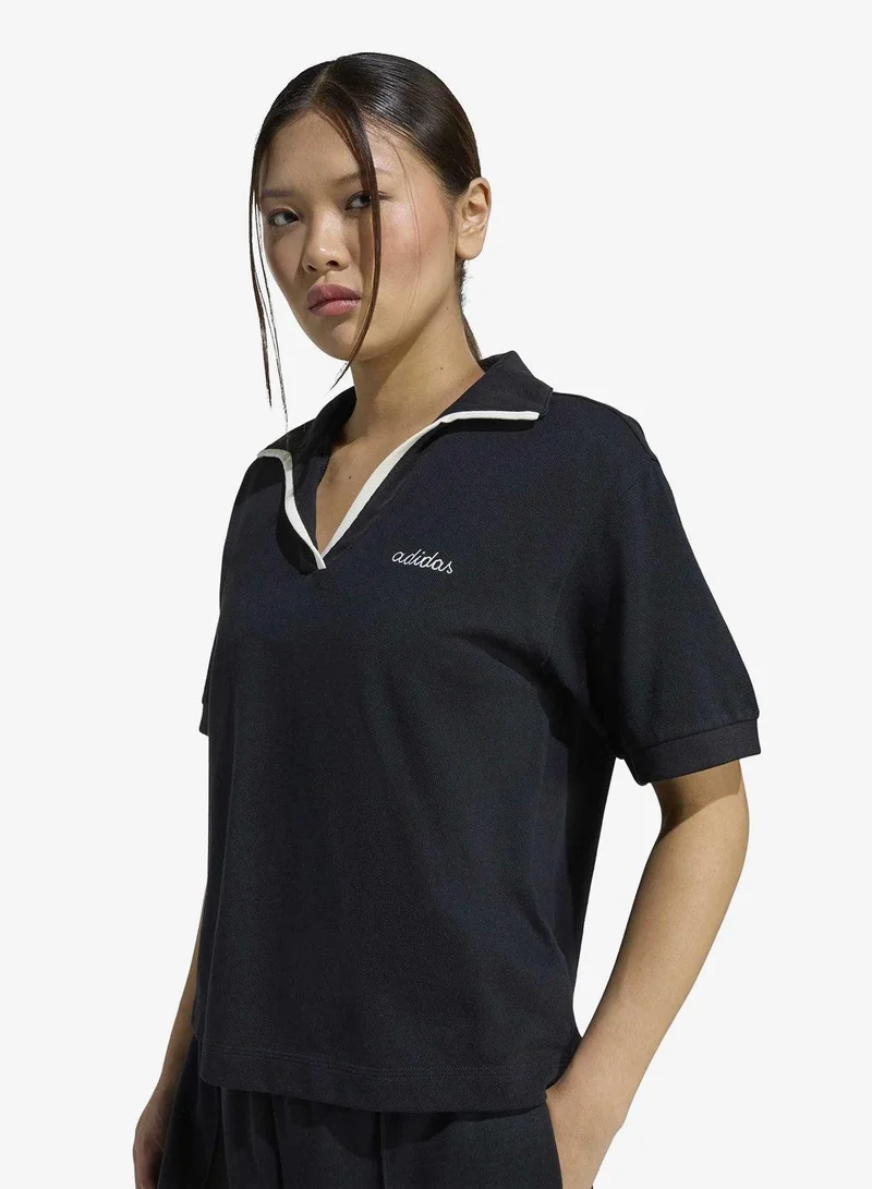 Adidas Seasonal Essentials Colorpop Polo with Embroidered Graphic