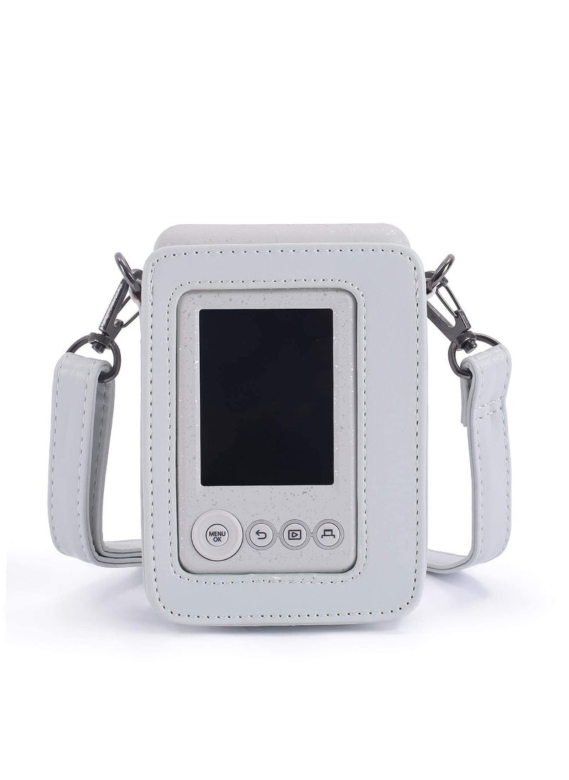 Generic PU Leather Camera Case Cover Bag Compatible with Fujifilm Instax Mini LiPlay Camera - White  - Image 2