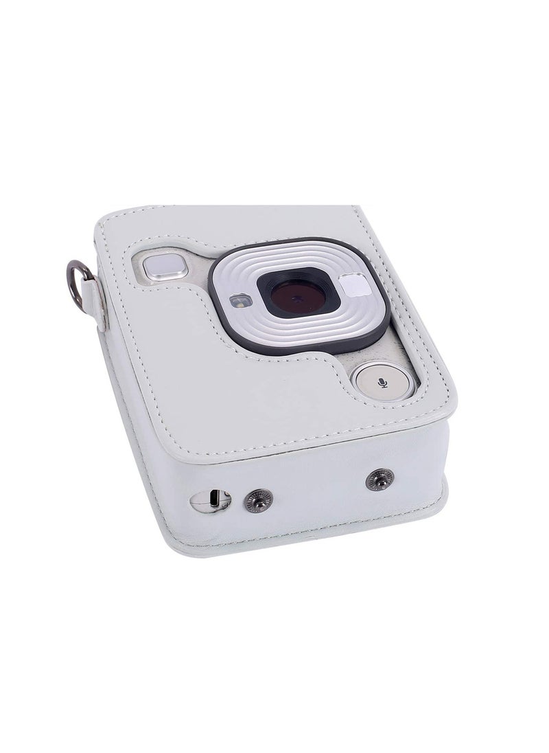 Generic PU Leather Camera Case Cover Bag Compatible with Fujifilm Instax Mini LiPlay Camera - White  - Image 4