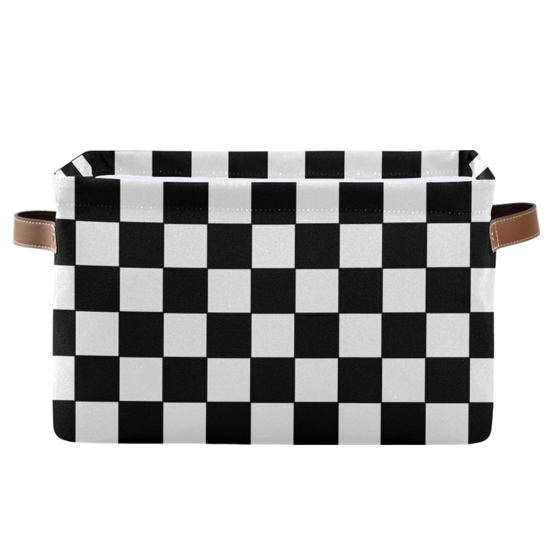 Bzocm Black and White Check Rectangular Storage Basket Organizer Bin Shelf Baskets For Clothes Gifts For Home Office Dorm - Image 2