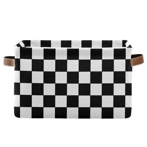 Bzocm Black and White Check Rectangular Storage Basket Organizer Bin Shelf Baskets For Clothes Gifts For Home Office Dorm - Image 1