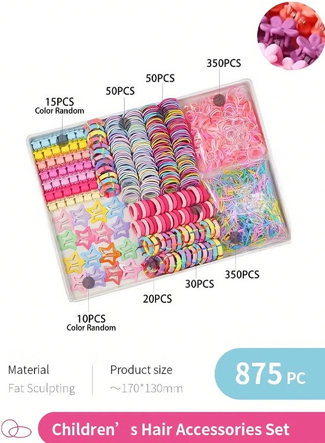 Happy D Children's Hair Accessories Set - 875-piece star-shaped hair clips and headband set, suitable for girls - Image 1
