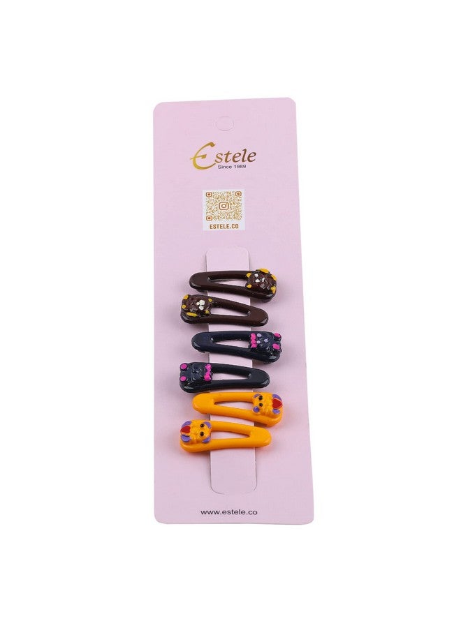 Estele Multicolor Metal Simple Hair Tik-tak Clips for Womens/girls (Pack of 6) - Image 3