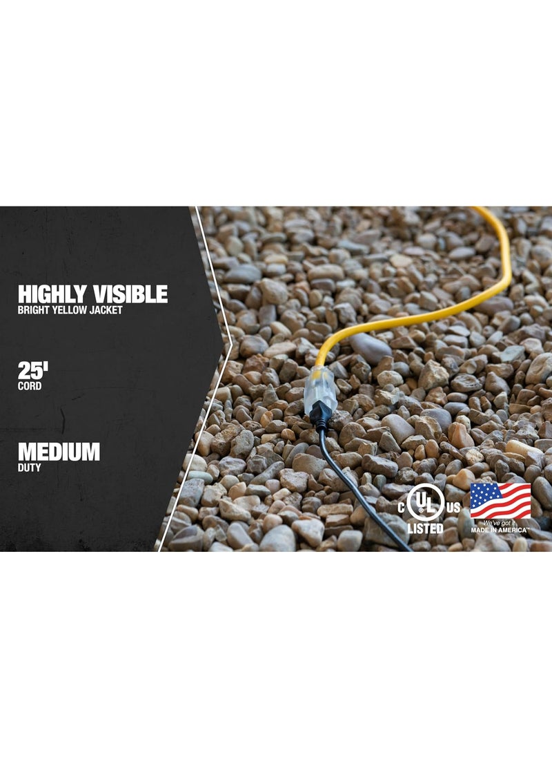 Southwire Southwire Polar Solar Heavy Duty Extension Cord, 25Ft, 12 Gauge, 3 Conductor, Outdoor Cord, Lighted End, SJEOOW, Yellow, 1687SW0002  - Image 5