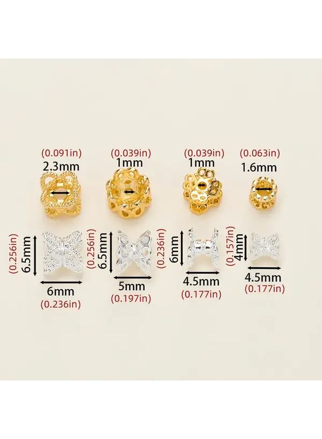 10pcs 18k Gold Plated Brass Hollow Beads Butterfly Floral Design For Bracelet Necklace DIY Jewelry Making Supplies - Image 4