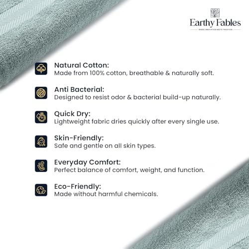 Earthy Fables Nebula Bath Towel – Pure Carded Cotton, Soft, Absorbent, Quick Dry & Skin-Friendly Towel, 140 x 70 cm, 500 GSM – Seafoam - Image 3