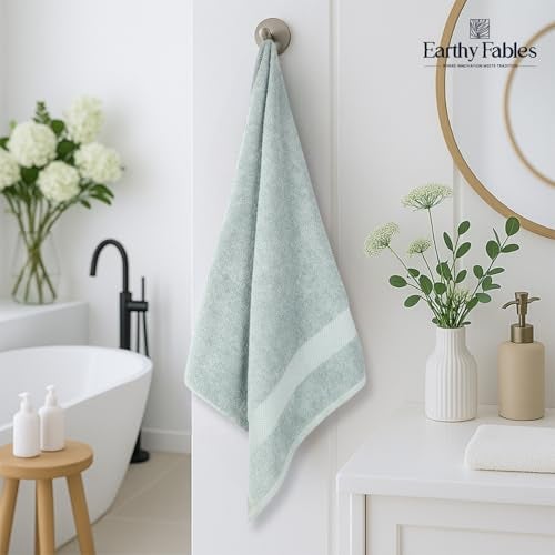 Earthy Fables Nebula Bath Towel – Pure Carded Cotton, Soft, Absorbent, Quick Dry & Skin-Friendly Towel, 140 x 70 cm, 500 GSM – Seafoam - Image 2