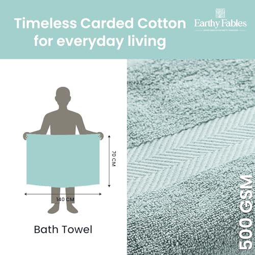 Earthy Fables Nebula Bath Towel – Pure Carded Cotton, Soft, Absorbent, Quick Dry & Skin-Friendly Towel, 140 x 70 cm, 500 GSM – Seafoam - Image 5