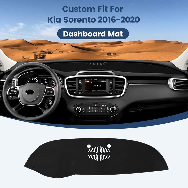 Rilsen Flexible sizing options Dashboard Cover Mat Custom Fit for Kia Sorento 2016 2017 2018 2019 2020 Dash Cover Nonslip Dash Mat Protector Sunshade No Glare Black Labor saving optimized design - Image 2