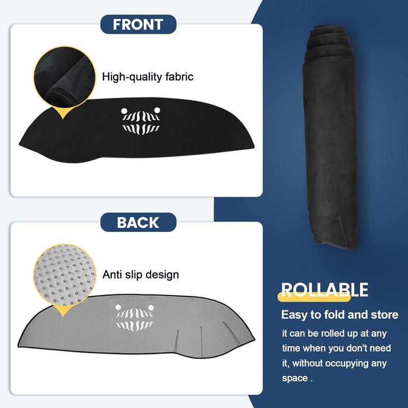 Rilsen Flexible sizing options Dashboard Cover Mat Custom Fit for Kia Sorento 2016 2017 2018 2019 2020 Dash Cover Nonslip Dash Mat Protector Sunshade No Glare Black Labor saving optimized design - Image 5
