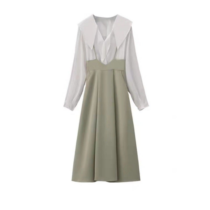 Autumn Chic Tweed Set Women 2023 Retro French Doll Shirt Dress XS513 suit (shoulder strap adjustable)