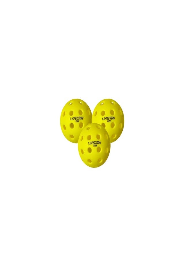 SPECTON Rize 40 Holes Performance Indoor/Outdoor Pickleballs Plastic and Polyester, Yellow, 25gms, Pack of 3 - Image 1