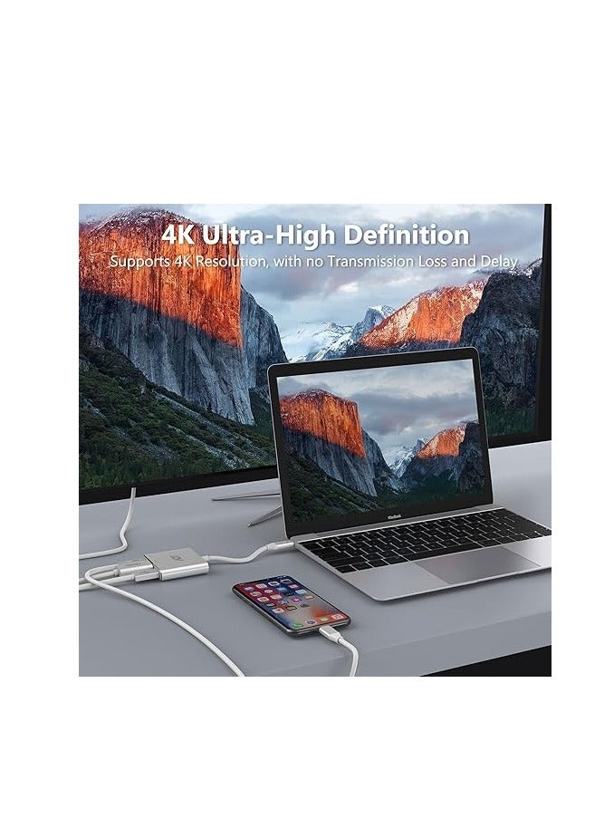 JZV HDMI to USB C,USB Type C HDMI Adapter MacBook pro Accessories USB C to HDMI Adapter with 4K HDMI USB 3.0 Port USB C Charging Port USBC hdmi Compatible for MacBook Pro MacBook Air iPad Pro  - Image 4