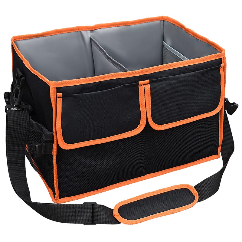Amerbro Large Grill Caddy with Paper Towel Holder  BBQ Caddy Organizer for Utensil Condiment  Easy Carry Picnic Caddy  Griddle Caddy for Camping Travel RV  600D Waterproof Oxford Fabric