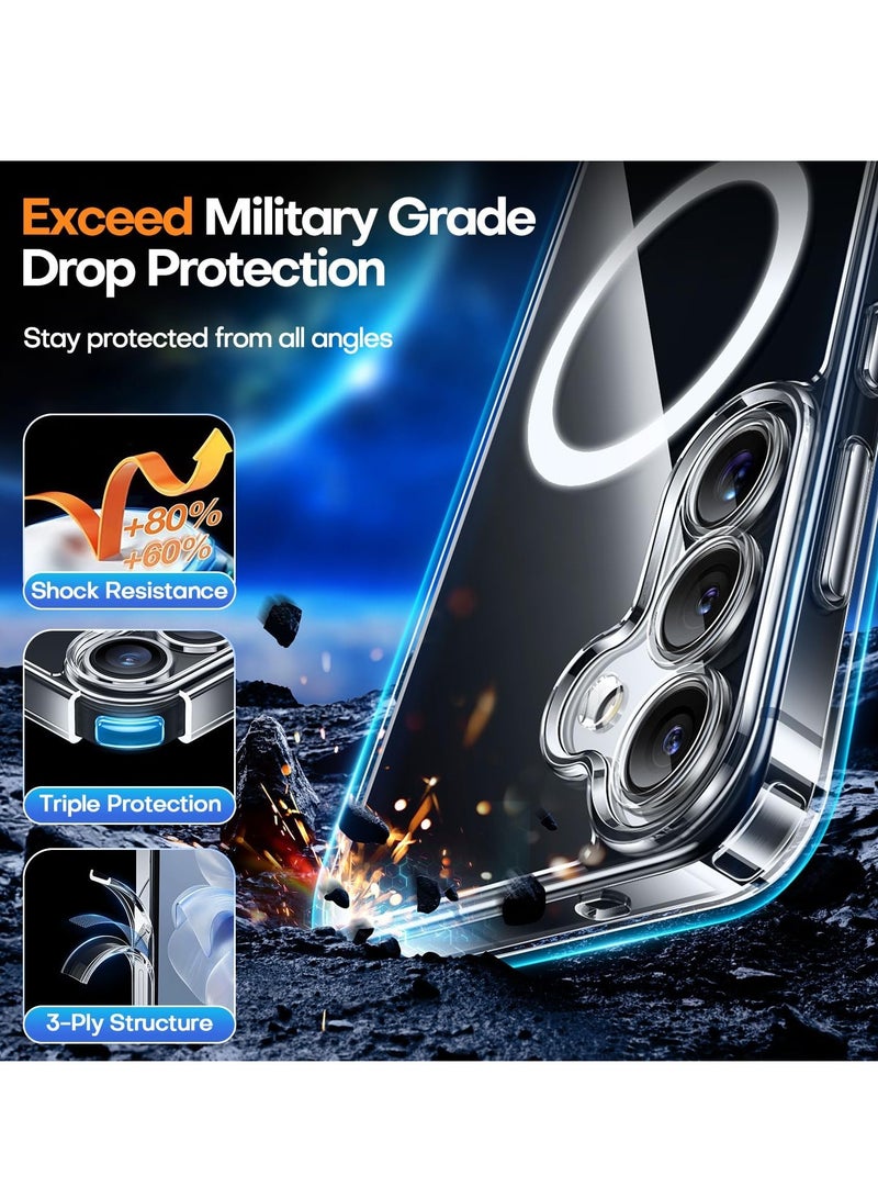 Samsung Galaxy S25 Plus 5G Case Cover Magnetic Case Support Wireless Charging Mag Safe Shockproof Bumper Cover for S25 Plus 5G 6.7-inch - Image 4