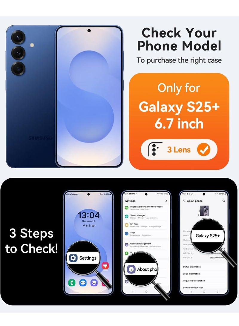 Samsung Galaxy S25 Plus 5G Case Cover Magnetic Case Support Wireless Charging Mag Safe Shockproof Bumper Cover for S25 Plus 5G 6.7-inch - Image 2