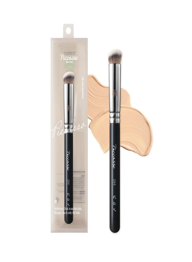 Piccasso 280 Concealer Brush, Large Flat Under Eye & Spot Cover Makeup Brush, Soft Dense Synthetic Bristles for Dark Circles, Blemishes, Wrinkles and Smooth Natural Coverage - Image 1