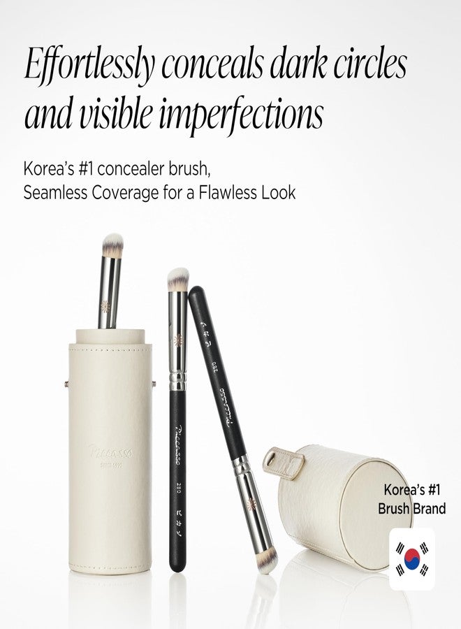 Piccasso 280 Concealer Brush, Large Flat Under Eye & Spot Cover Makeup Brush, Soft Dense Synthetic Bristles for Dark Circles, Blemishes, Wrinkles and Smooth Natural Coverage - Image 2