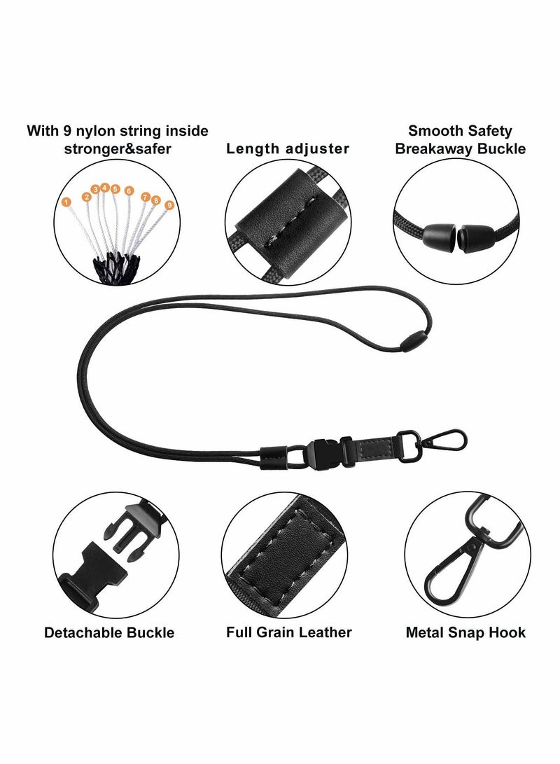 Excefore Neck Lanyard Leather Badge Lanyards Adjustable Long Strap for Badge Holders Staff Work ID Card Holder,Keychain - Image 2