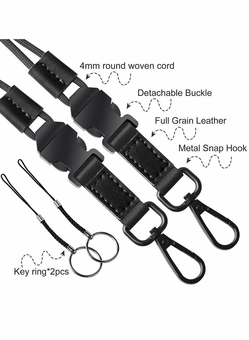 Excefore Neck Lanyard Leather Badge Lanyards Adjustable Long Strap for Badge Holders Staff Work ID Card Holder,Keychain - Image 3