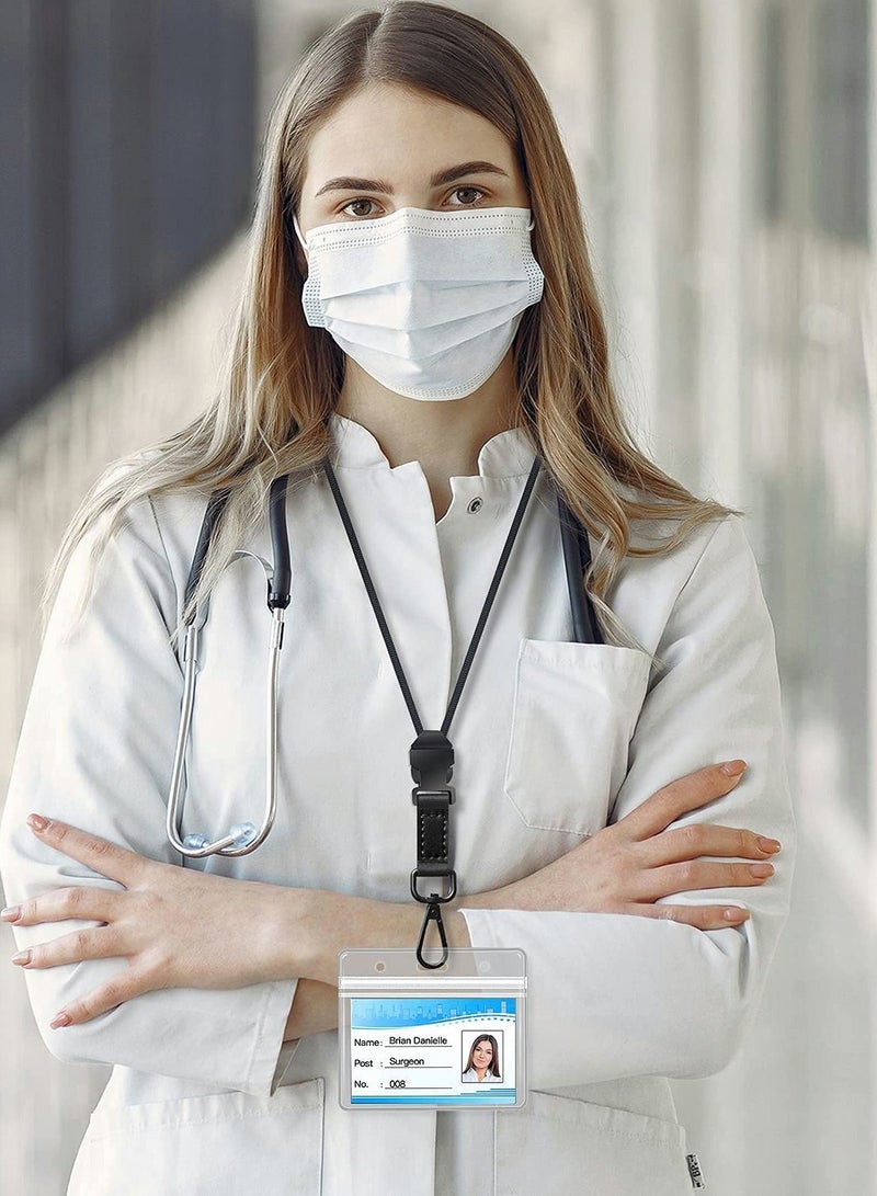 Excefore Neck Lanyard Leather Badge Lanyards Adjustable Long Strap for Badge Holders Staff Work ID Card Holder,Keychain - Image 5