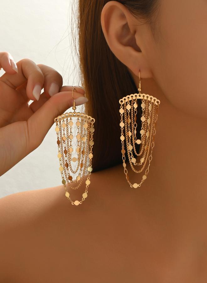 تايك تو أقراط سلسلة معدنية بشرّابات - Image 4