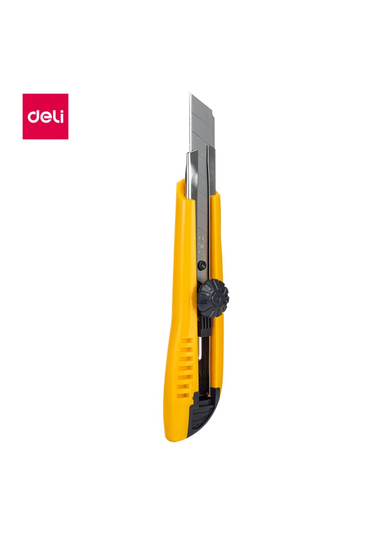 Deli E2043 Cutter - 8 Snap-Off SK5 Steel Cutter, Durable Design, Red/Yellow. - Image 1