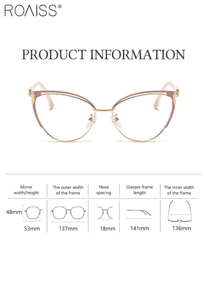 رويس نظارات نسائية مضادة للضوء الأزرق، نظارات عين القطة، نظارات عصرية مضادة لإجهاد العين والصداع، مقاس 53 مم، فلتر الضوء الأزرق للكمبيوتر والألعاب والتلفزيون والهواتف - Image 3