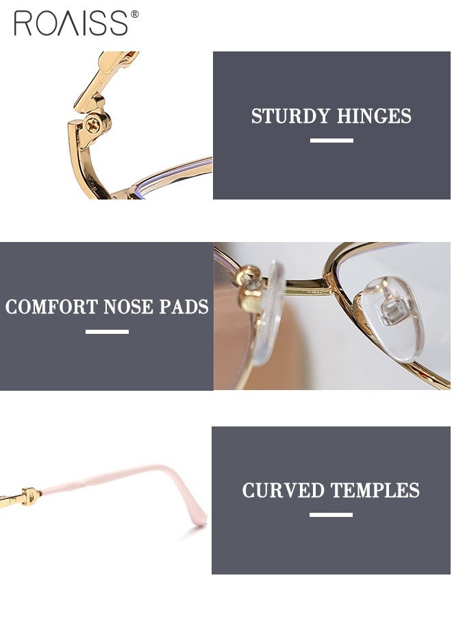 رويس نظارات نسائية مضادة للضوء الأزرق، نظارات عين القطة، نظارات عصرية مضادة لإجهاد العين والصداع، مقاس 53 مم، فلتر الضوء الأزرق للكمبيوتر والألعاب والتلفزيون والهواتف - Image 5