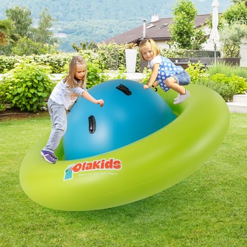 OLAKIDS 8FT Inflatable Dome Rocker Bouncer Outdoor Kids Giant Roll and Play Seesaw Rocker with 6 Secure Handles Max Weight 250 LBS Toddlers Climbing Toy Backyard Play Center Equipment - Image 5