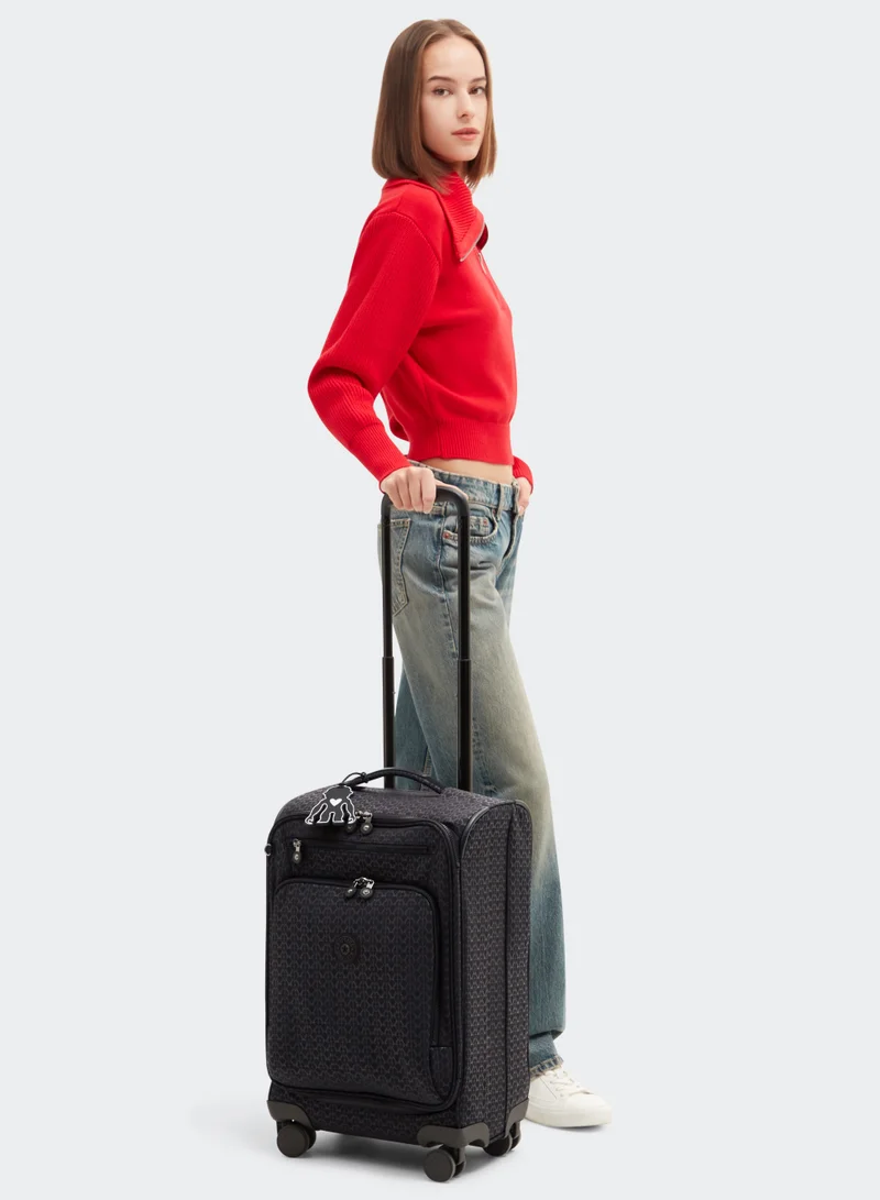 Kipling Basic Plus New Youri Spin Small Wheeled Travel Case with Extendable Trolley Handle 58cm/22inches, 2.55kg, 33L, Signature Emb