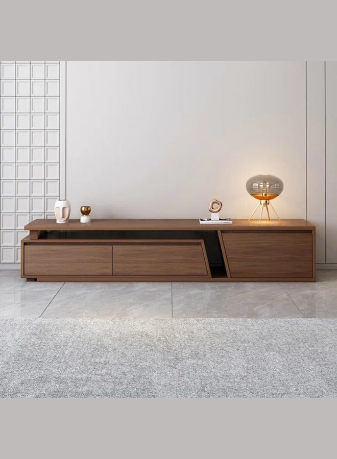 Space Embrace Modern Minimalist TV Unit / Console Table – Wooden Finish with Open Shelving - Image 2