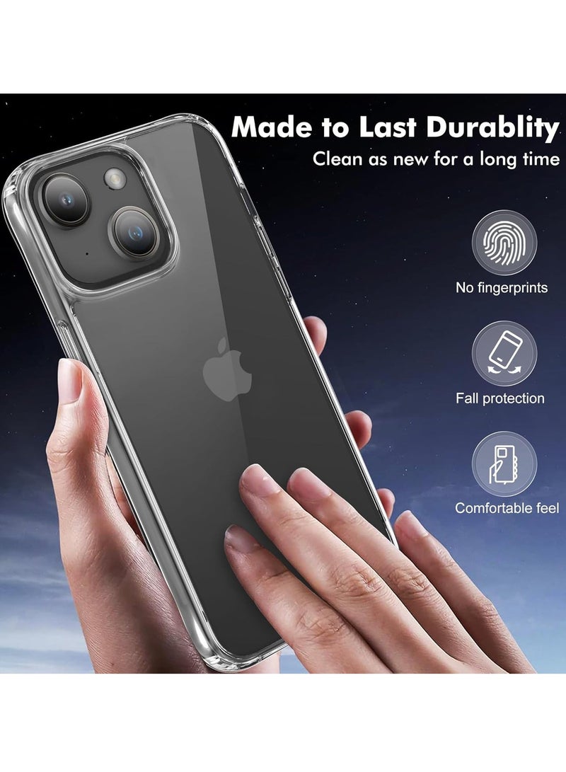 MUNTAQI iPhone 15 Plus Clear Case – Non-Yellowing, Military Grade Protection, Includes 2X Tempered Glass Screen Protectors & 2X Camera Lens Protectors, Shockproof with Air-Guard Corners - Image 2