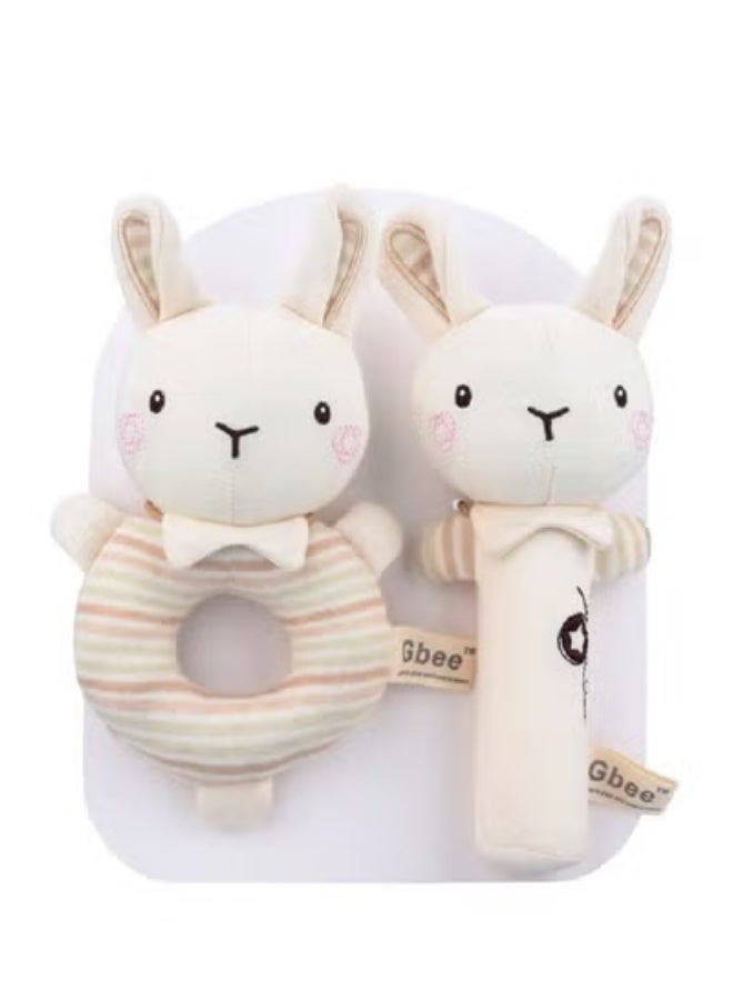 جبيه طقم ألعاب خشخيشات من القطن العضوي مصنوع من مواد عالية الجودة للأطفال، ألعاب تعليمية للأطفال الرضع - Image 1