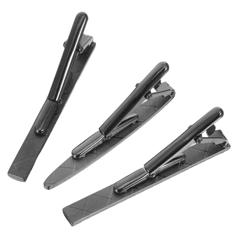 3pcs Tie Clasp: Business Tie Clip For Men - Black Engraved Necktie Bars - Copper Fashion Accessories For Wedding Party Office Business Meetings Formal Events - Image 1