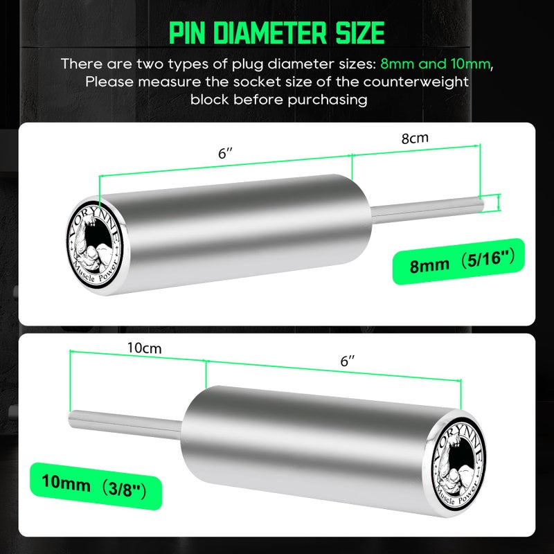 Vorynne Weight Stack Pin Extender for Gym Cable Machine & Home Gym, Ã˜ 8 mm, Allowing Additional Olympic Weight Plates, Made of Durable Steel for Secure and Long-Lasting Use - Image 2